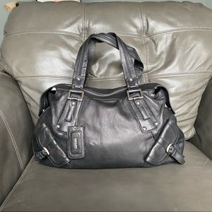 DKNY large black leather bag
